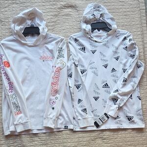 (BUNDLE) Adidas White Hoodies with Graphic Designs